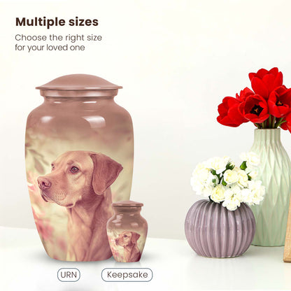 Pink Personalized Dog Memorial Urn for Pet Ashes - Yatskia