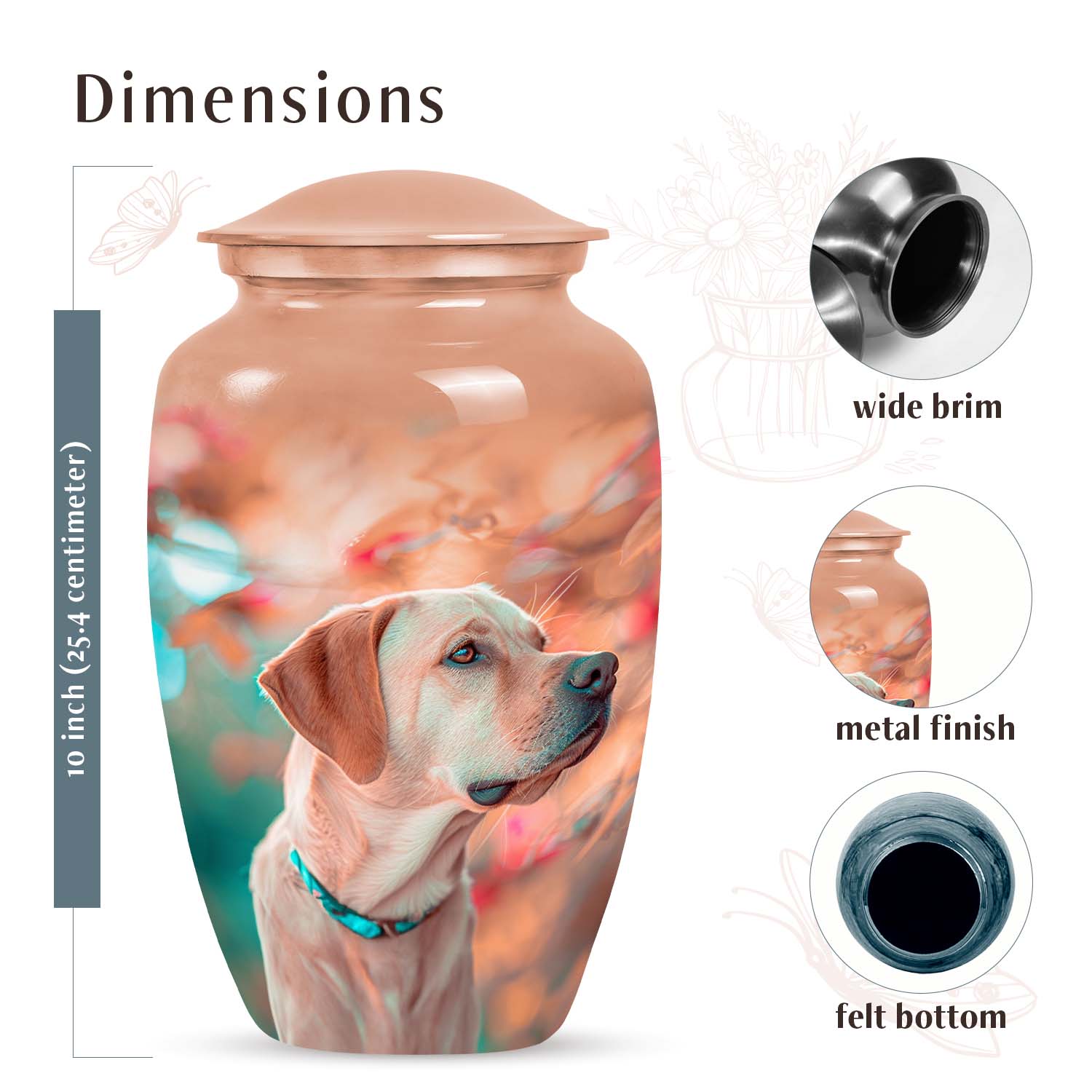 Labrador Dog Cremation Urn for Ashes - Handcrafted Pet Memorial Urn