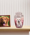 Labrador Dog Funeral Urn for Ashes - Unique Dog Urn Light Pink Theme
