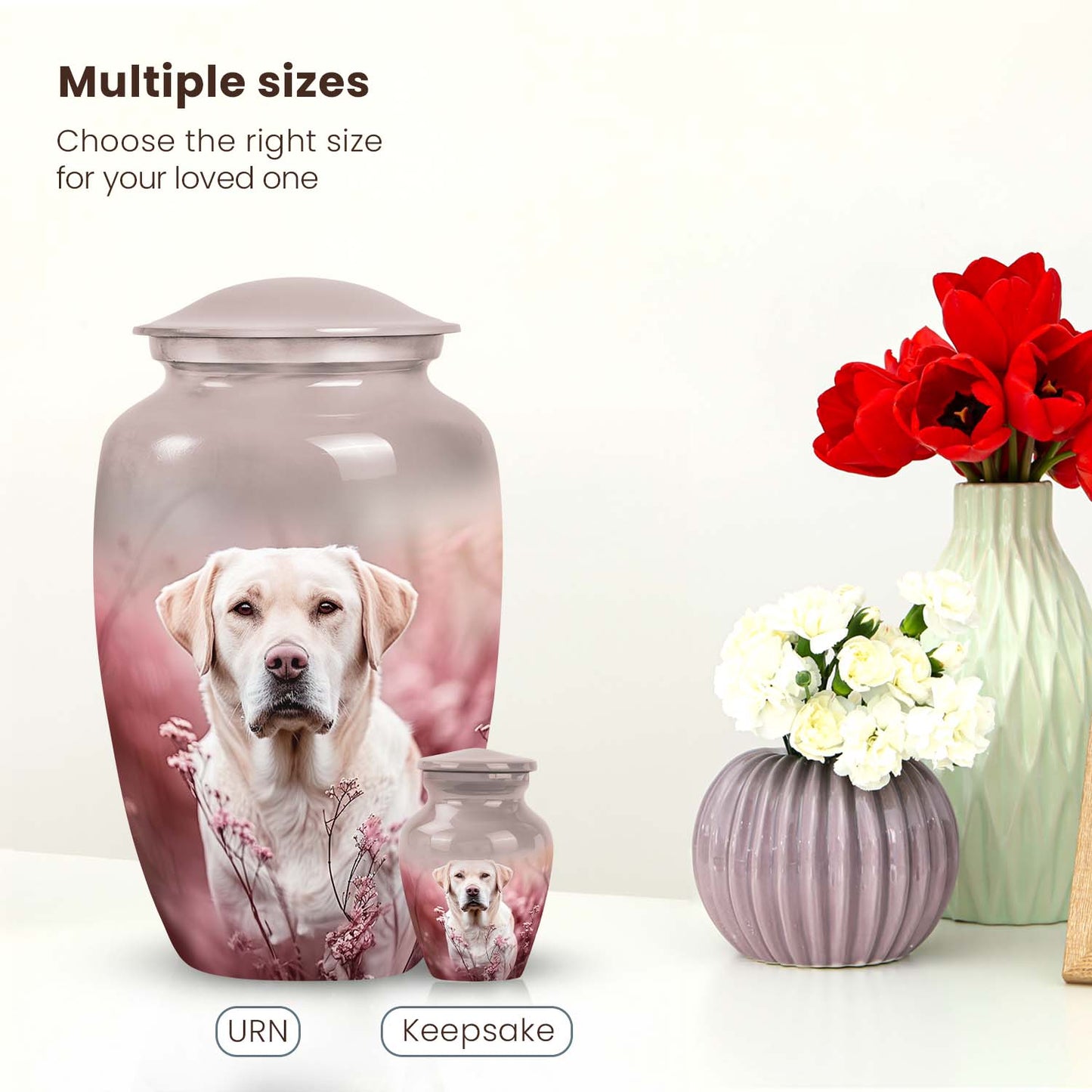 Pink Personalized Dog Cremation Urn for Pet Ashes - Yatskia