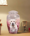 Labrador Dog Funeral Urn for Ashes - Unique Dog Urn Light Pink Theme