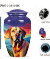 Labrador Dog Art Cremation Urn - Colorful Blue Memorial Urn for Ashes