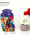 Labrador Dog Art Cremation Urn - Colorful Blue Memorial Urn for Ashes
