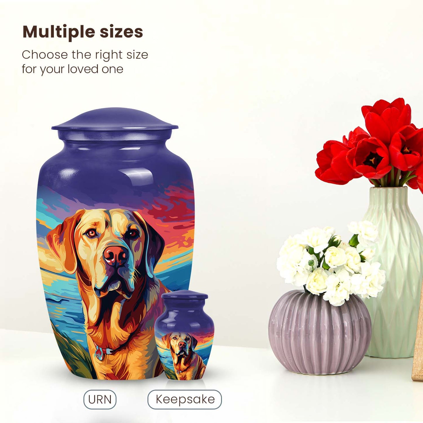 Colorful Personalized Dog Cremation Urn for Pet Ashes - Yatskia