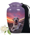Labrador Dog Sunset Memorial Urn - Large Pet Cremation Urn for Ashes