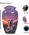 Labrador Dog Sunset Memorial Urn - Large Pet Cremation Urn for Ashes