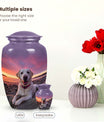 Labrador Dog Sunset Memorial Urn - Large Pet Cremation Urn for Ashes