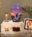 Labrador Dog Sunset Memorial Urn - Large Pet Cremation Urn for Ashes