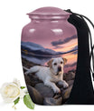 Labrador Dog Memorial Urn - Peaceful Mountain Lake Sunset Urn for Ashes