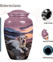 Labrador Dog Memorial Urn - Peaceful Mountain Lake Sunset Urn for Ashes