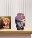 Labrador Dog Memorial Urn - Peaceful Mountain Lake Sunset Urn for Ashes