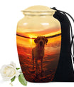 Labrador Dog Memorial Urn - Sunset Beach Pet Cremation Urn for Ashes