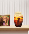 Labrador Dog Memorial Urn - Sunset Beach Pet Cremation Urn for Ashes