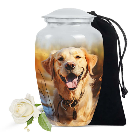 Golden Retriever Large Dog Memorial Urn - Personalized Pet Urns