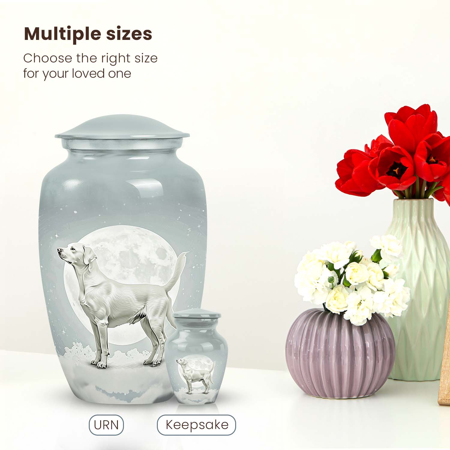 Moonlit Elegance Labrador Retriever Urn - Large Pet Memorial Urn