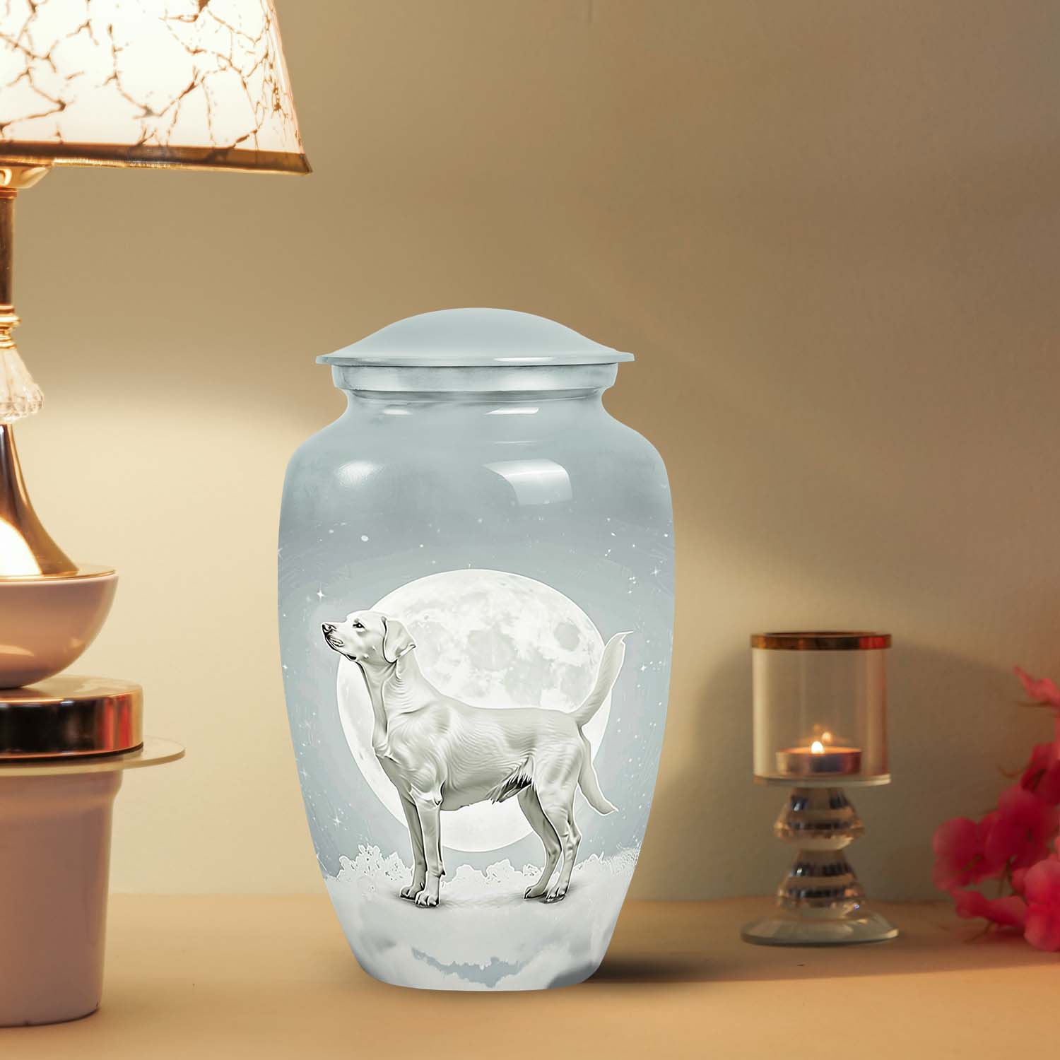 Moonlit Elegance Labrador Retriever Urn - Large Pet Memorial Urn