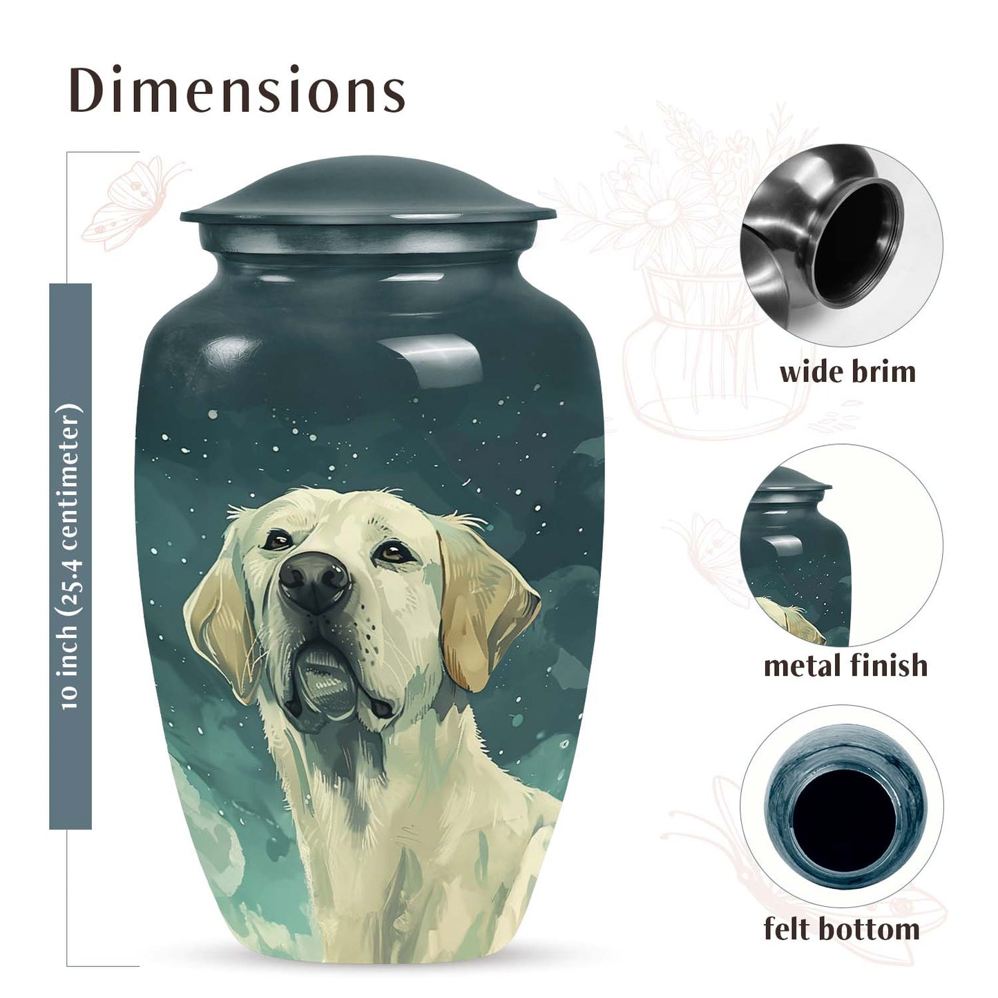 Personalized Dog Memorial Urn for Pet Ashes - Yatskia