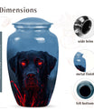 Black Dog Cremation Urn with Fiery Eyes - Unique Decor Urn For Pets Ashes