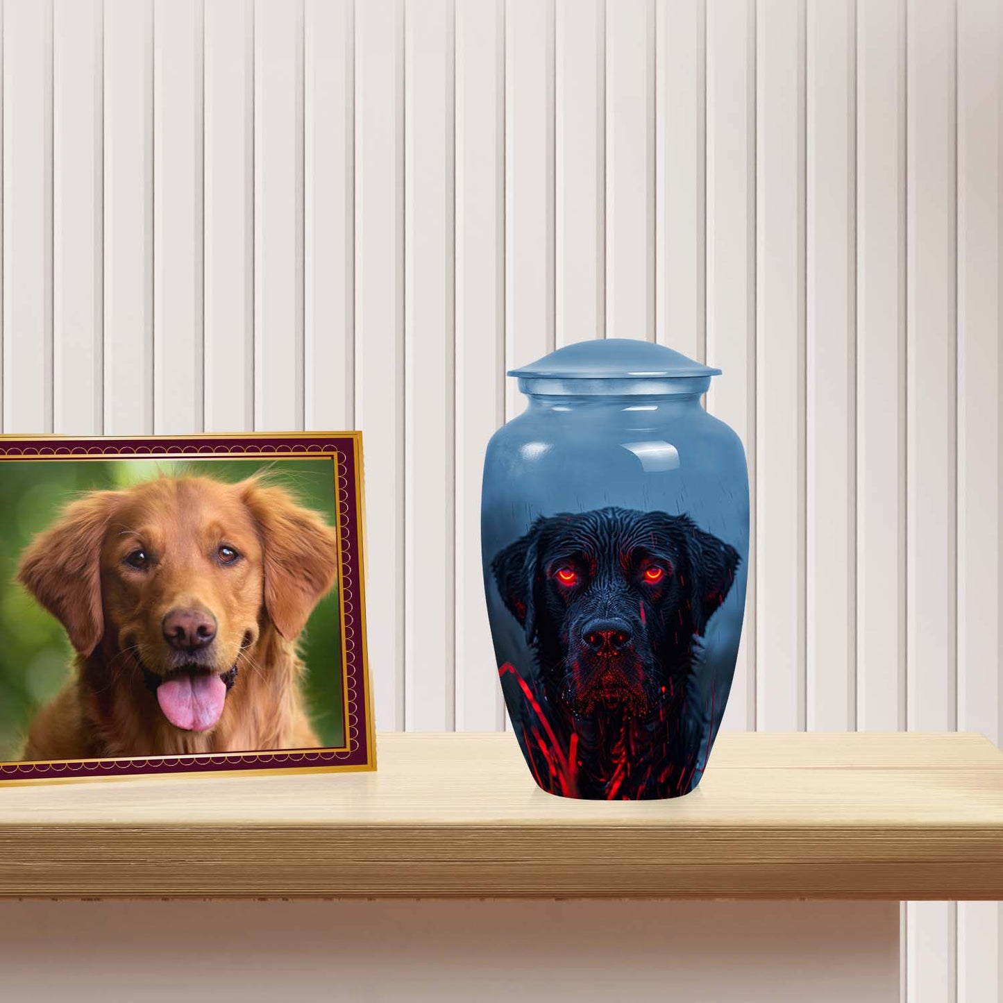 Black Personalized Dog Cremation Urn for Pet Ashes - Yatskia