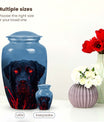 Black Dog Cremation Urn with Fiery Eyes - Unique Decor Urn For Pets Ashes
