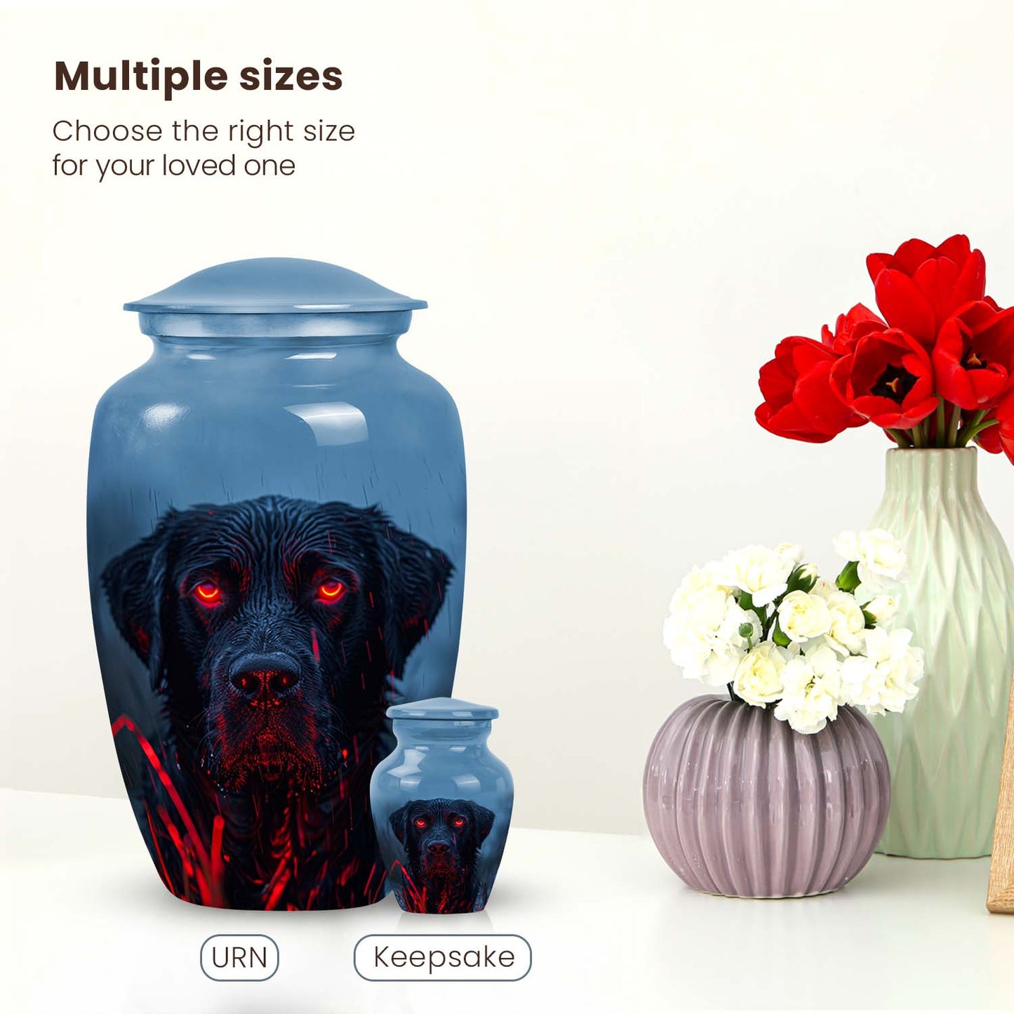 Black Personalized Dog Cremation Urn for Pet Ashes - Yatskia