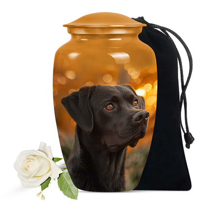 Black Personalized Dog Cremation Urn for Pet Ashes - Yatskia