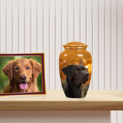 Black Personalized Dog Cremation Urn for Pet Ashes - Yatskia