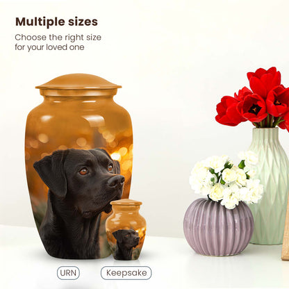 Black Personalized Dog Cremation Urn for Pet Ashes - Yatskia