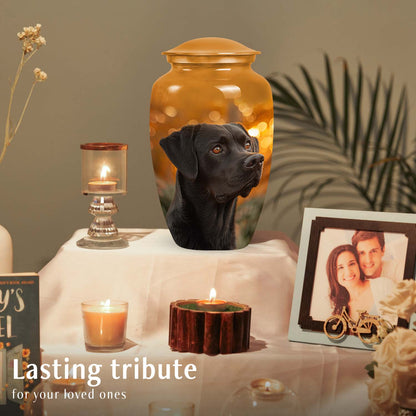 Black Personalized Dog Cremation Urn for Pet Ashes - Yatskia