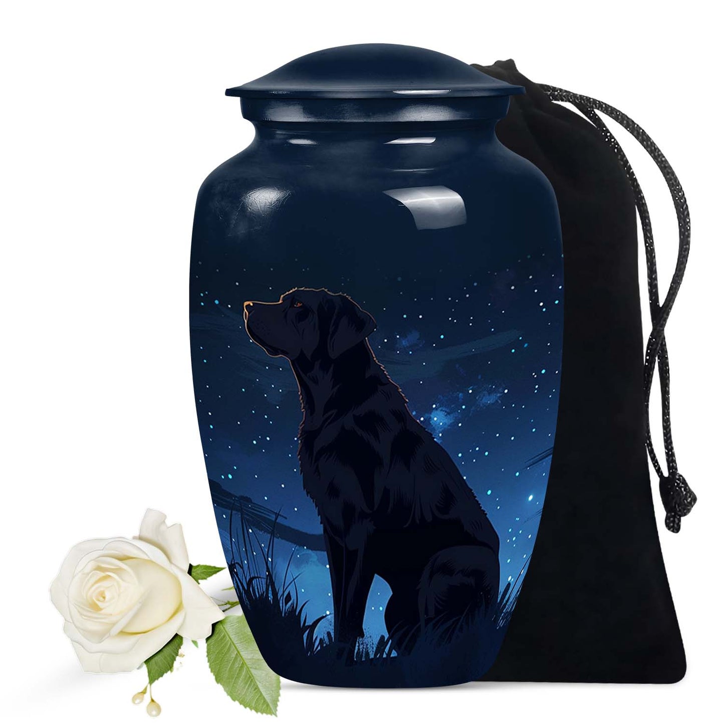 Black Personalized Dog Keepsake Urn for Pet Ashes - Yatskia