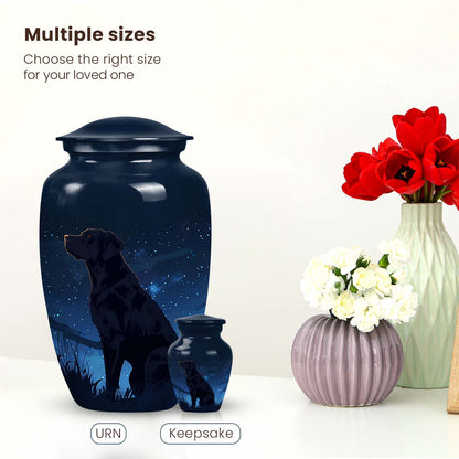 Black Personalized Dog Keepsake Urn for Pet Ashes - Yatskia