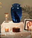 Black Labrador Cremation Urn for Ashes – Dark Blue Starry Night Memorial