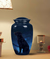 Black Labrador Cremation Urn for Ashes – Dark Blue Starry Night Memorial
