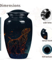 Celestial Pet Urn Black – Golden Fiery Dog Outline Memorial Keepsake