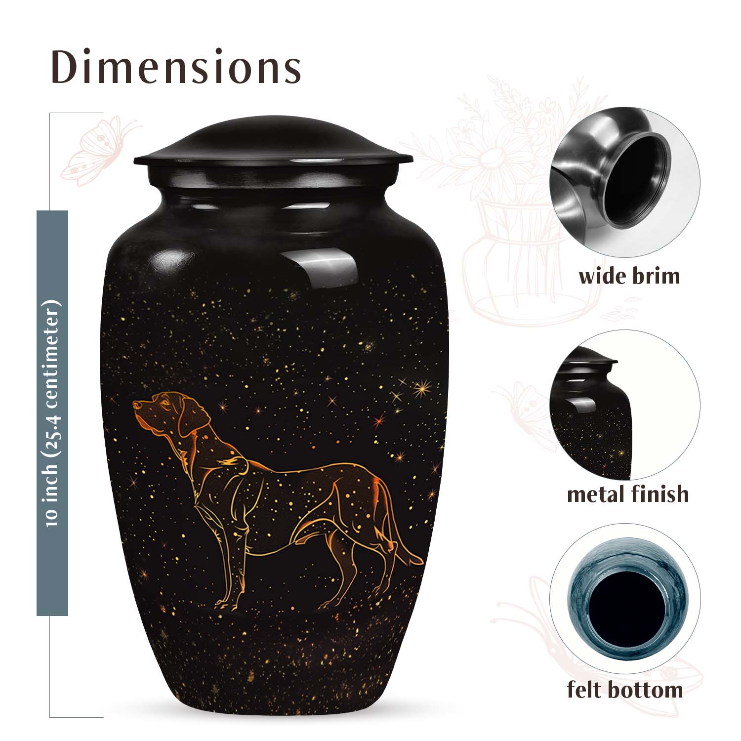 Labrador Constellation Urn Beloved Pet Memorial Urn - Dog Memorial Urn