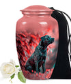 Brindle Dog Cremation Urn for Ashes – Salmon Pink Memorial