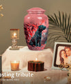 Brindle Dog Cremation Urn for Ashes – Salmon Pink Memorial