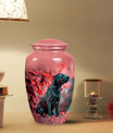 Brindle Dog Cremation Urn for Ashes – Salmon Pink Memorial