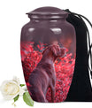 Red Vizsla Cremation Urn for Dog Ashes - Personalized Pet Urn