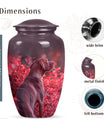 Red Vizsla Cremation Urn for Dog Ashes - Personalized Pet Urn