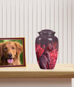 Red Vizsla Cremation Urn for Dog Ashes - Personalized Pet Urn