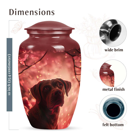 Red Labrador Cremation Urn for Ashes - Large Pet Urns