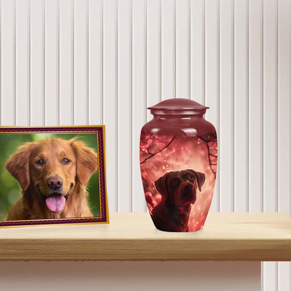 Red Personalized Dog Cremation Urn for Pet Ashes - Yatskia
