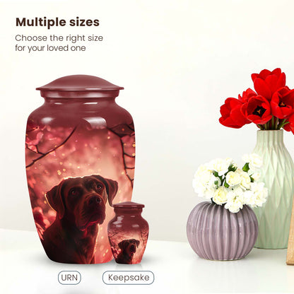 Red Personalized Dog Cremation Urn for Pet Ashes - Yatskia