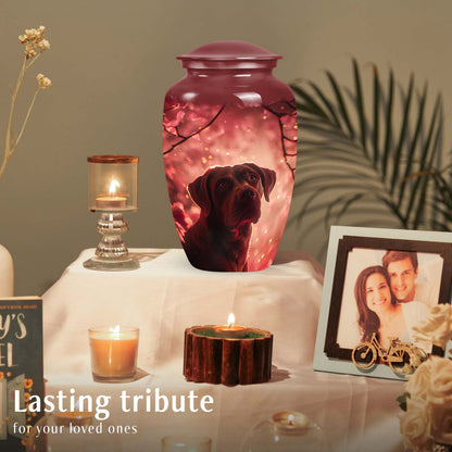 Red Personalized Dog Cremation Urn for Pet Ashes - Yatskia
