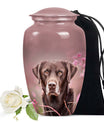 Labrador Dog Pet Cremation Urn Red - Personalized Memorial Urn