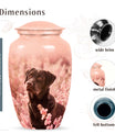 Black Labrador Dog Cremation Urn - Light Pink Memorial Urn
