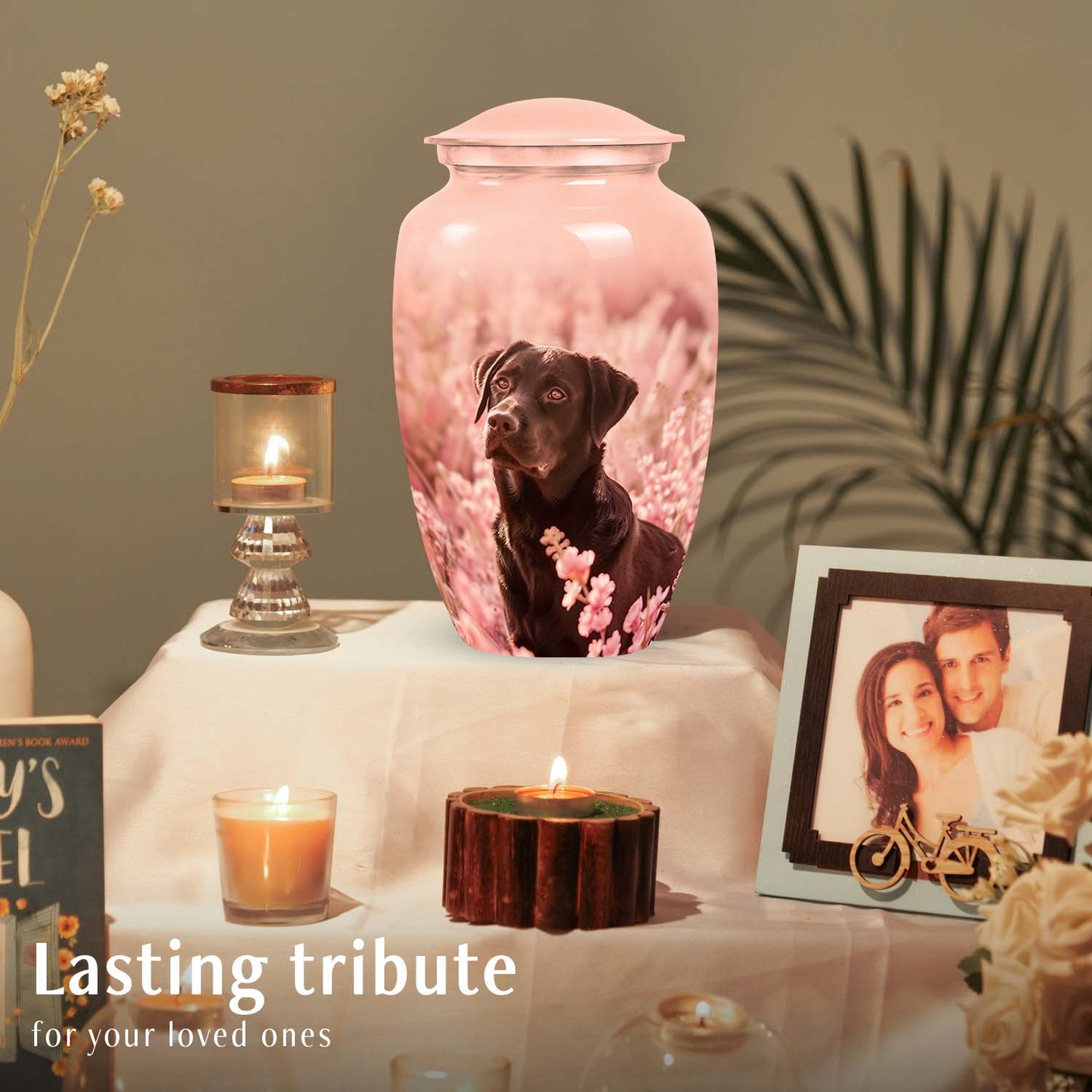 Black Personalized Dog Cremation Urn for Pet Ashes - Yatskia