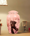 Black Labrador Dog Cremation Urn - Light Pink Memorial Urn
