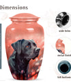 Black Labrador Cremation Urn - Coral Pink Pet Memorial Urn